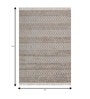 White And Beige Abstract Polyester 5X7 Feet Machine Made Carpet