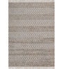 White And Beige Abstract Polyester 5X7 Feet Machine Made Carpet