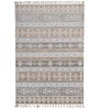 White Traditional Polyester 5X7 Feet Machine Made Carpet