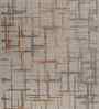 White And Brown Abstract Polyester 6.5X10 Feet Machine Made Carpet