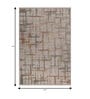 White And Brown Abstract Polyester 6.5X10 Feet Machine Made Carpet