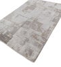 Grey And White Abstract Polyester 6.5X9 Feet Machine Made Carpet