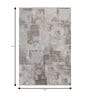 Grey And White Abstract Polyester 6.5X9 Feet Machine Made Carpet