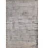 White And Grey Abstract Viscose 6.5X9 Feet Machine Made Carpet