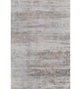 White And Beige Abstract Polyester 6.5X9 Feet Machine Made Carpet