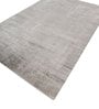 White And Grey Abstract Viscose 6.5X9 Feet Machine Made Carpet