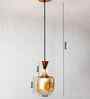 Soft Amber Glass Hanging Lamp Gold Finish