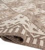 Soft Argyle Rug 5'6X7'6 ft| Beige & White Carpet Dhurrie