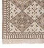 Soft Argyle Rug 5'6X7'6 ft| Beige & White Carpet Dhurrie