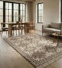 Soft Argyle Rug 5'6X7'6 ft| Beige & White Carpet Dhurrie