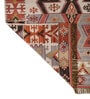 Soft Aztec Rug 5'6X7'6 ft| Natural Brown & Ribbon Red Carpet Dhurrie
