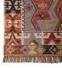 Soft Aztec Rug 5'6X7'6 ft| Natural Brown & Ribbon Red Carpet Dhurrie