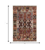 Soft Aztec Rug 5'6X7'6 ft| Natural Brown & Ribbon Red Carpet Dhurrie
