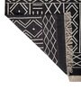 Soft Aztec Rug 5X8 ft| Ebony & White Carpet Dhurrie
