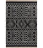 Soft Aztec Rug 5X8 ft| Ebony & White Carpet Dhurrie