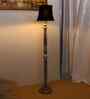 Soft Back Cotton Black Wooden Floor Lamp