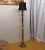 Soft Back Cotton Black Wooden Floor Lamp
