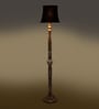 Soft Back Cotton Black Wooden Floor Lamp