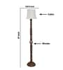 Soft Back Cotton Off White Wooden Floor Lamp
