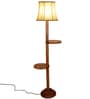 Soft Back Cotton Off White Wooden Floor Lamp