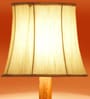 Soft Back Cotton Off White Wooden Floor Lamp