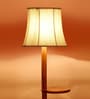 Soft Back Cotton Off White Wooden Floor Lamp