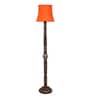 Soft Back Cotton Orange Wooden Floor Lamp