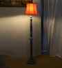 Soft Back Cotton Orange Wooden Floor Lamp