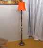 Soft Back Cotton Orange Wooden Floor Lamp