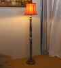 Soft Back Cotton Orange Wooden Floor Lamp