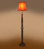 Soft Back Cotton Orange Wooden Floor Lamp