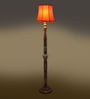 Soft Back Cotton Orange Wooden Floor Lamp