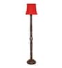 Soft Back Cotton Red Wooden Floor Lamp