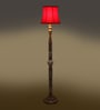 Soft Back Cotton Red Wooden Floor Lamp