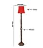 Soft Back Cotton Red Wooden Floor Lamp