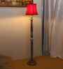 Soft Back Cotton Red Wooden Floor Lamp