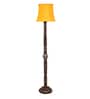 Soft Back Cotton Yellow Wooden Floor Lamp