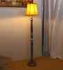 Soft Back Cotton Yellow Wooden Floor Lamp