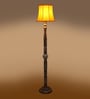 Soft Back Cotton Yellow Wooden Floor Lamp