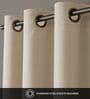 Soft Beige Blackout Polyester Polyester Curtains for Door Pack of 2