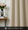 Soft Beige Blackout Polyester Polyester Curtains for Door Pack of 2