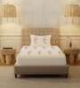 Soft Brown Floral 200 TC Cotton Single Bedsheet with 1 Pillow Cover
