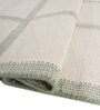 Soft Checkered Rug 4'6X6'6 ft| White & Treetop Carpet Dhurrie