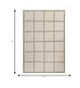 Soft Checkered Rug 4'6X6'6 ft| White & Treetop Carpet Dhurrie