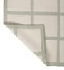 Soft Checkered Rug 4'6X6'6 ft| White & Treetop Carpet Dhurrie