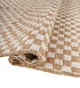 Soft Checkered Rug 5'6X8 ft| Natural & White Carpet Dhurrie