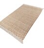 Soft Checkered Rug 5'6X8 ft| Natural & White Carpet Dhurrie
