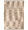 Soft Checkered Rug 5'6X8 ft| Natural & White Carpet Dhurrie