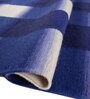 Soft Checkered Rug 5X8 ft| Dark Night Blue & White Carpet Dhurrie
