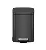 Black Soft-Close Bathroom Trash Can 6L Stainless Steel Pedal Bin with Lid & Liner